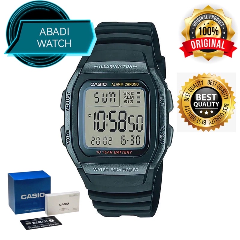 Casio Jam Tangan Pria W-96H-1BVDF/ W-96H Original