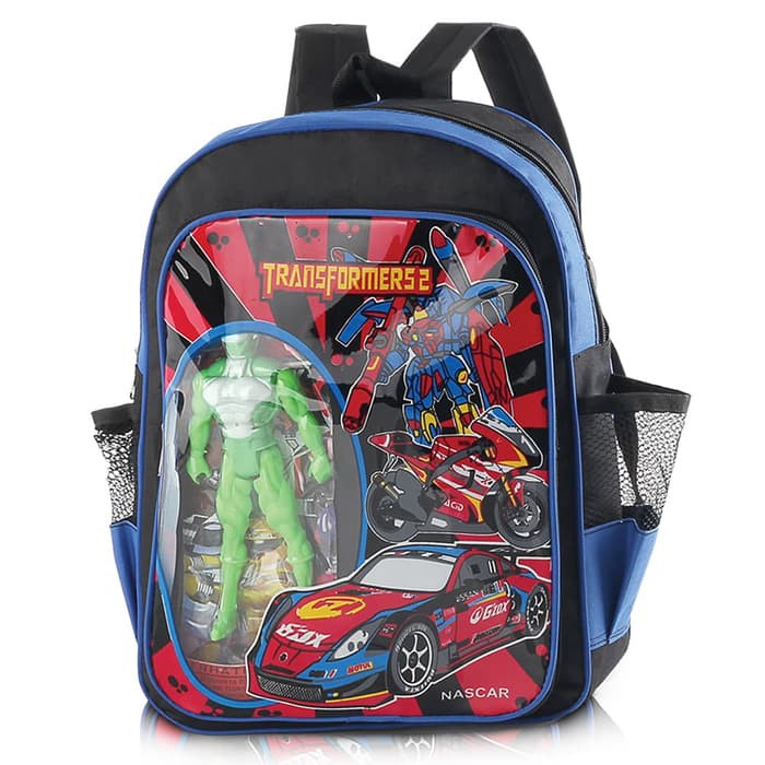 SOKD58 TAS RANSEL Anak laki-laki TK TRANSFORMER FREE ACTION FIGURE