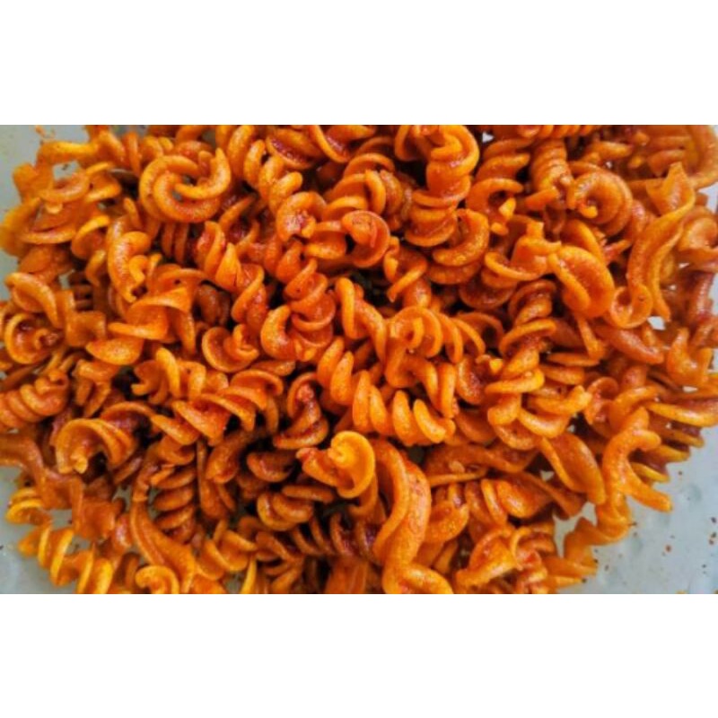 

makaroni spiral bantat super pedas jeltot stok baru enak dan renyah murah meriah