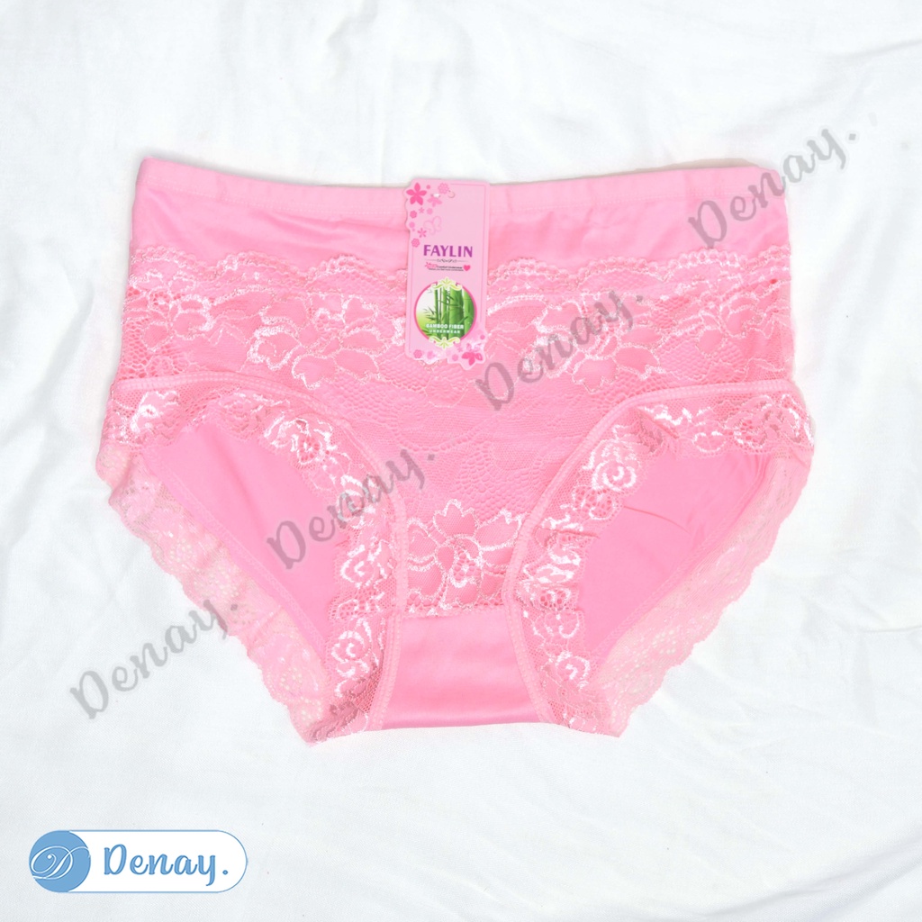 Tokodenay - Celana Dalam Wanita - CD Faylin Renda Polos - Spandex Premium Quality - Isi 3 Pcs