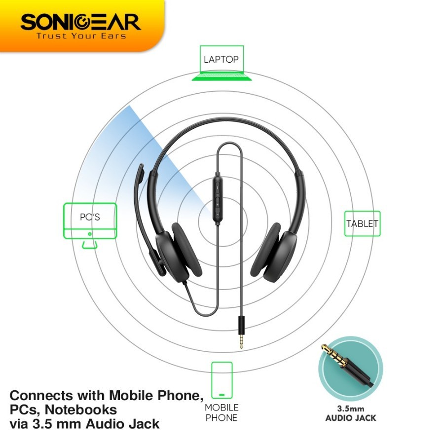 Headset SonicGear Xenon 1 Wired - Headphone SonicGear Xenon 1 Jack 3.5