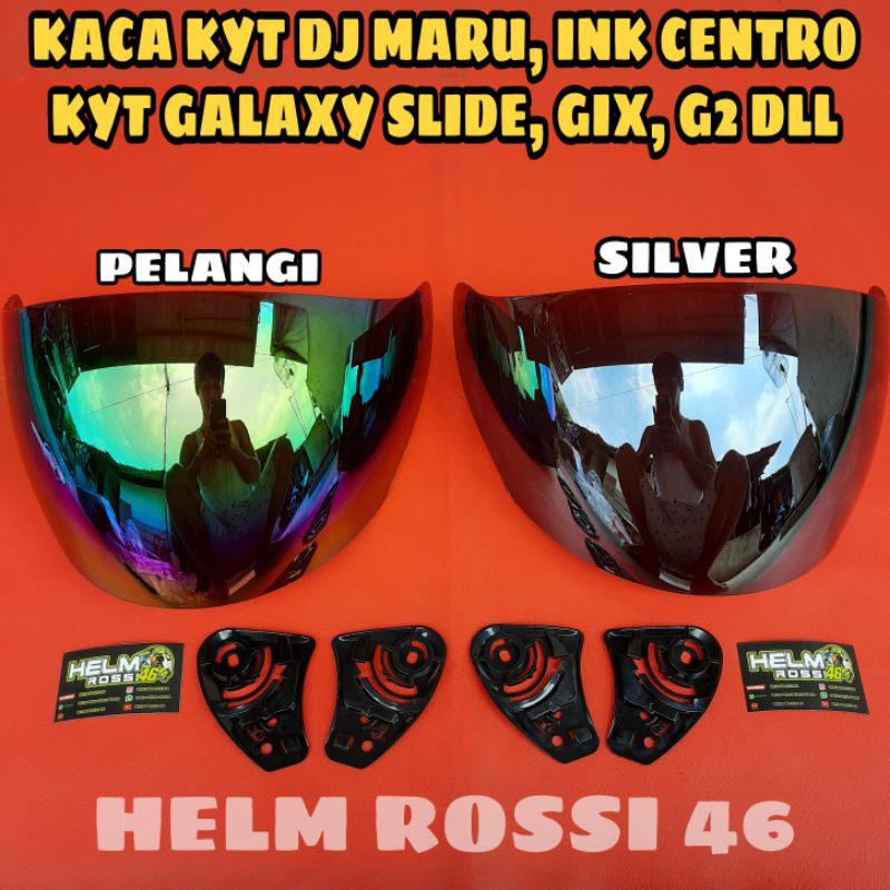 Kaca Visor INK CENTRO Iridium Silver Blue Gold Smoke Hitam Clear Bening gratis rachet sepasang