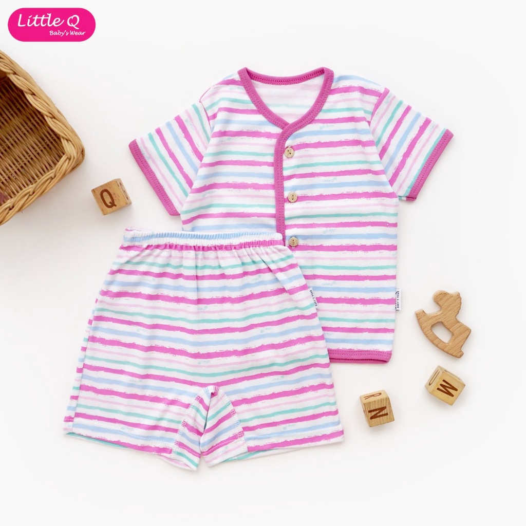 LittleQ Setelan Baju Pendek BIS Celana Pendek Motif Girl S M L - Little Q Baju Bayi dan Anak SNI