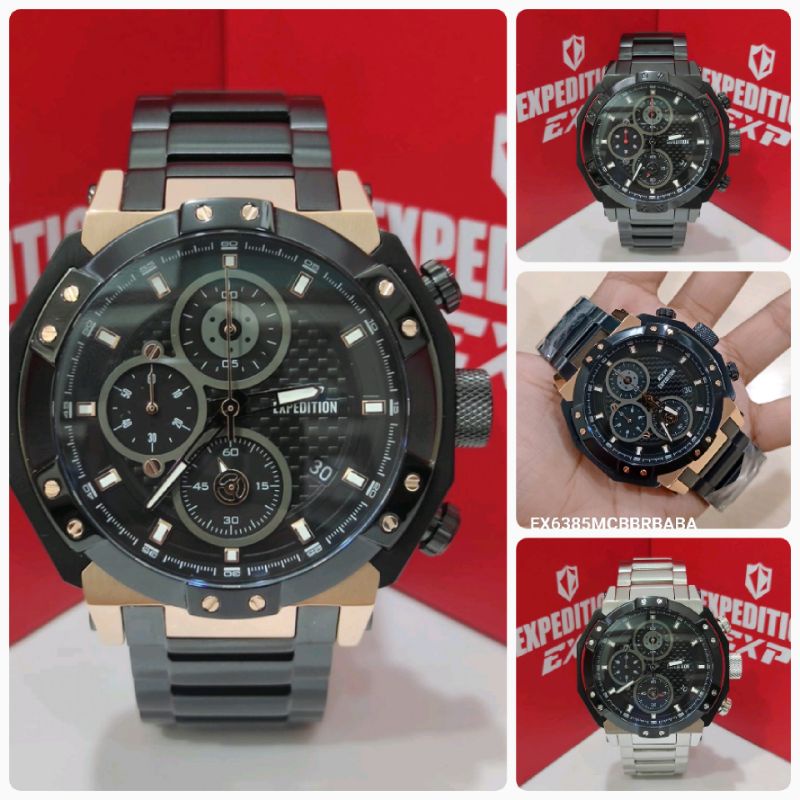 Jam Pria Expedition E6385 | E 6385 | E6385M Chronograph Original Garansi Resmi