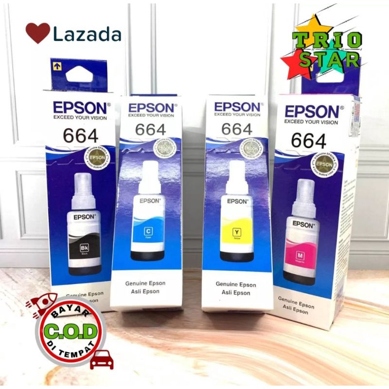 Tinta 664 Untuk Printer : L100 L110 L111 L120 L121 L360 L310 L132 L200 L210 L211 L220 L222 (Dikirim Dari Kota Medan)