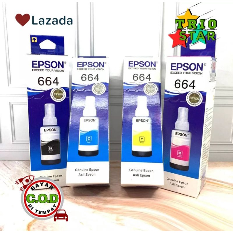 Tinta 664 Untuk Printer : L100 L110 L111 L120 L121 L360 L132 L200 L210 L211 L220 L222 (Dikirim Dari Kota Medan)