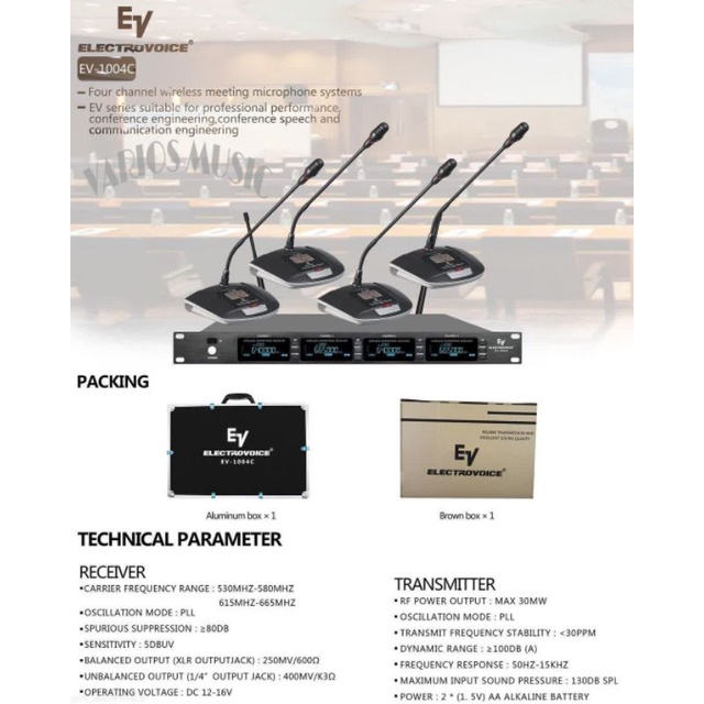 MIC MEJA WIRELESS/CONFERENCE MIC ELECTROVOICE EV1004 ORIGINAL