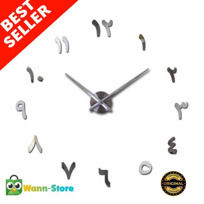 Jam Dinding Besar DIY Giant Wall Clock Jam Dinding Tempel Angka Arab tersedia stok