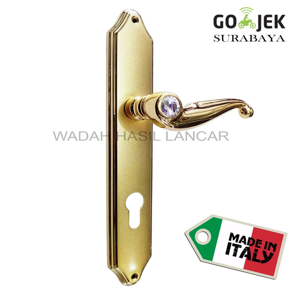 Handle Pintu Rumah / Gagang Pintu Passoti 201 Doff Gold Plated Solid Brass | Made in Italy