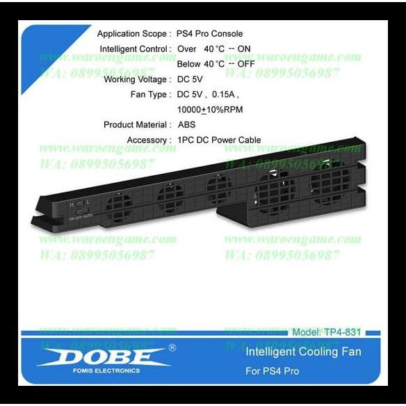 Playstation 4 Pro Intelligent Cooling Fans For Ps4 Pro Original Dobe Bergaransi