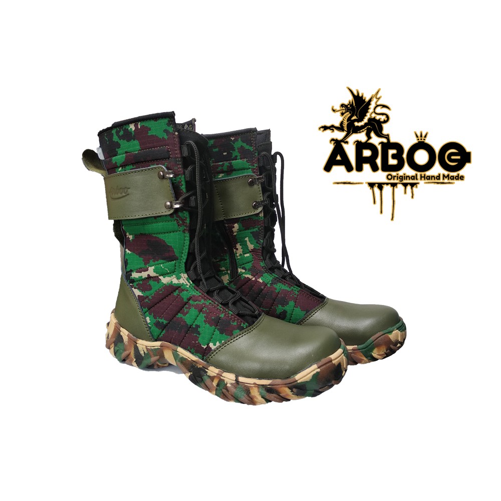 Promo Sepatu BOOTS PDL SAFETY ARBOO PDL Titan Ninja Army jatah TNI loreng resleting ujung besi
