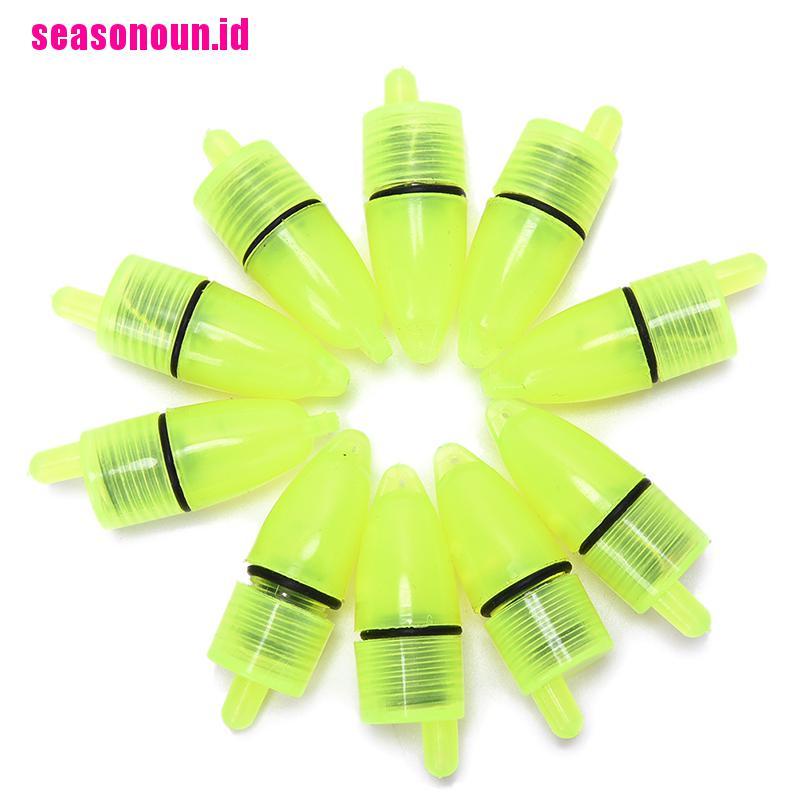 (seasonoun) 10pcs Lampu LED Apung Dengan Sensor Alarm Untuk Memancing