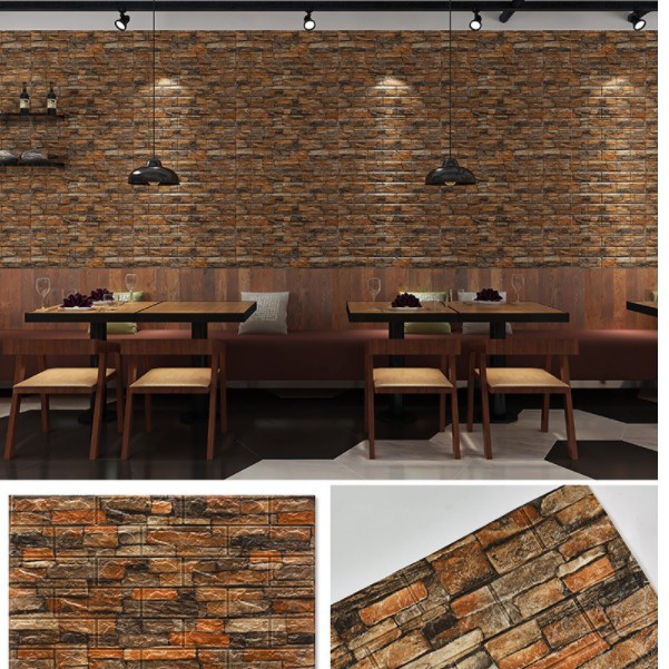 [ 3D colorful brick pattern foam soft pack wallpaper decoration For Home Kitchen Study Coffee Shop ]