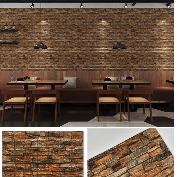 [ 3D colorful brick pattern foam soft pack wallpaper decoration For Home Kitchen Study Coffee Shop ]