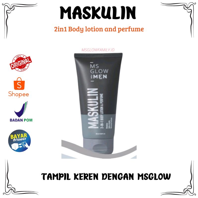 MS GLOW FOR MEN BODY LOTION MASKULIN ORIGINAL | HAND BODY FOR MEN MS GLOW