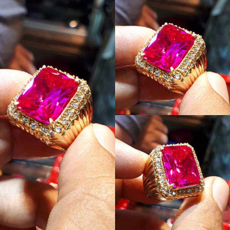 CINCIN SIAM MERAH KOTAK CUTING