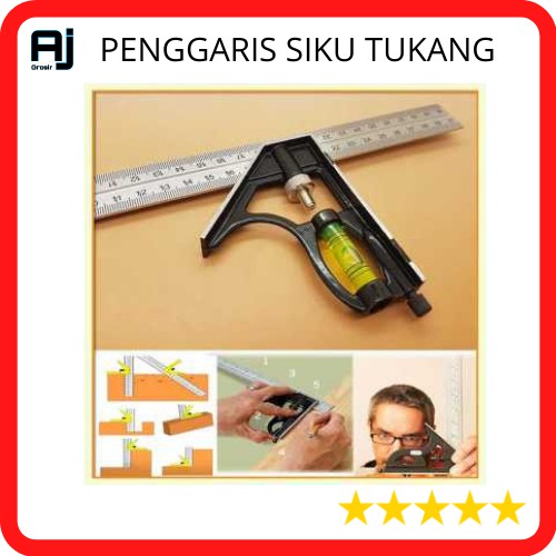 

Mistar Penggaris Siku Tukang Multifungsi - Alat Ukur Sudut Stainless Steel Murah Import