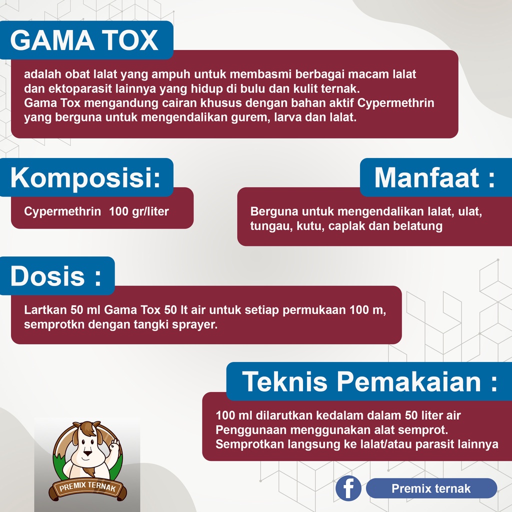 GAMA TOX 100ml - Pembasmi Larva Lalat Gurem Kutu Ampuh - Racun Lalat Obat Larva Gurem - Obat Kutu Kambing - Obat Kutu Ternak - Obat Lalat Spray - Anti Kutu Semprot