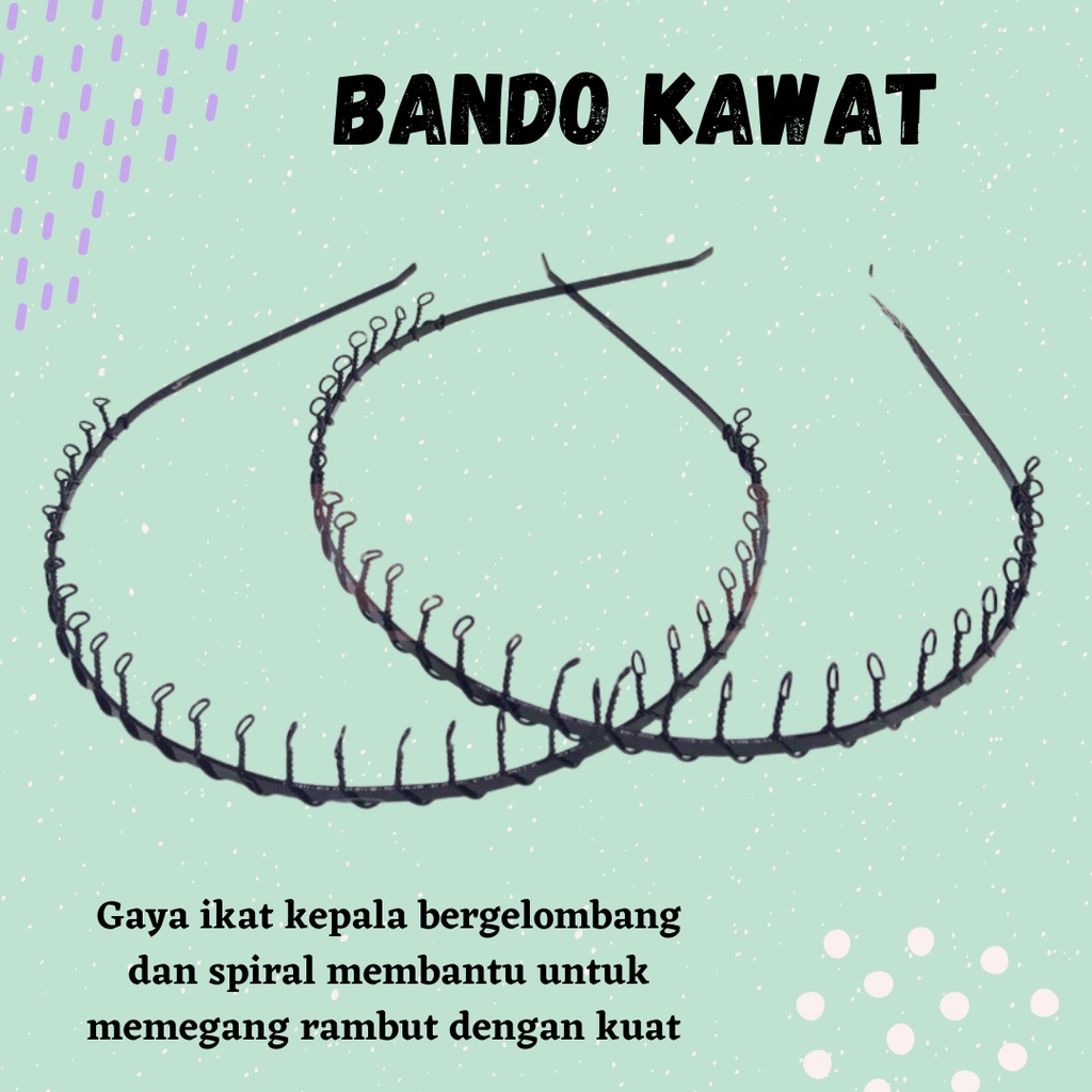 Terbaru!!! Bando Kawat Sisir Hitam/Bando Sirkam Ulir Besi Hitam Pria Wanita