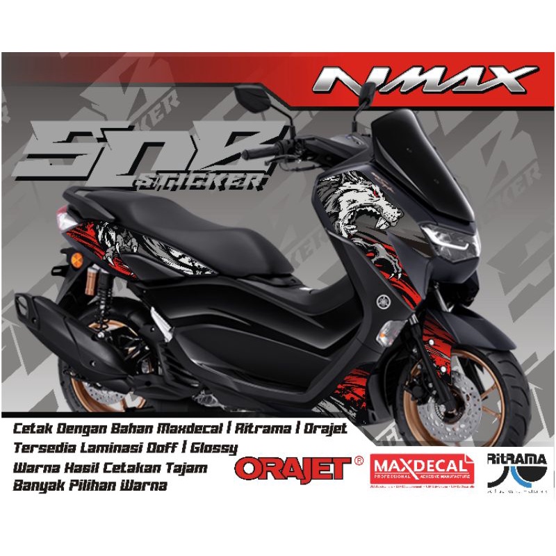 Striping Sticker Yamaha All New NMax 2020 Motif Livery Serigala Wolf