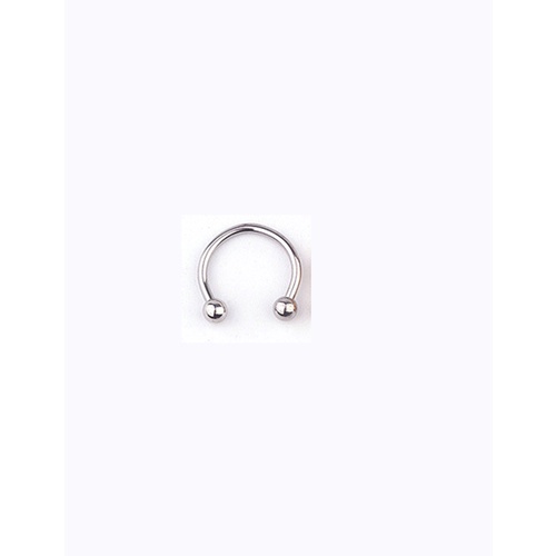 LRC Anting Hidung Fashion Steel Color Stainless Steel Piercing Ball C-shaped Nose Ring (1pcs) V49246