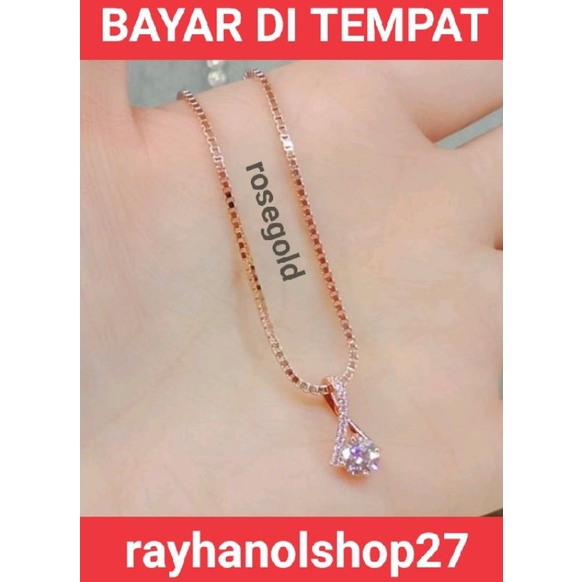 KALUNG LIONTIN TITANIUM ANTI KARAT LAPIS EMAS 22K-24K ANTI ALERGI TERSEDIA PILIHAN WARNA DAN UKURAN