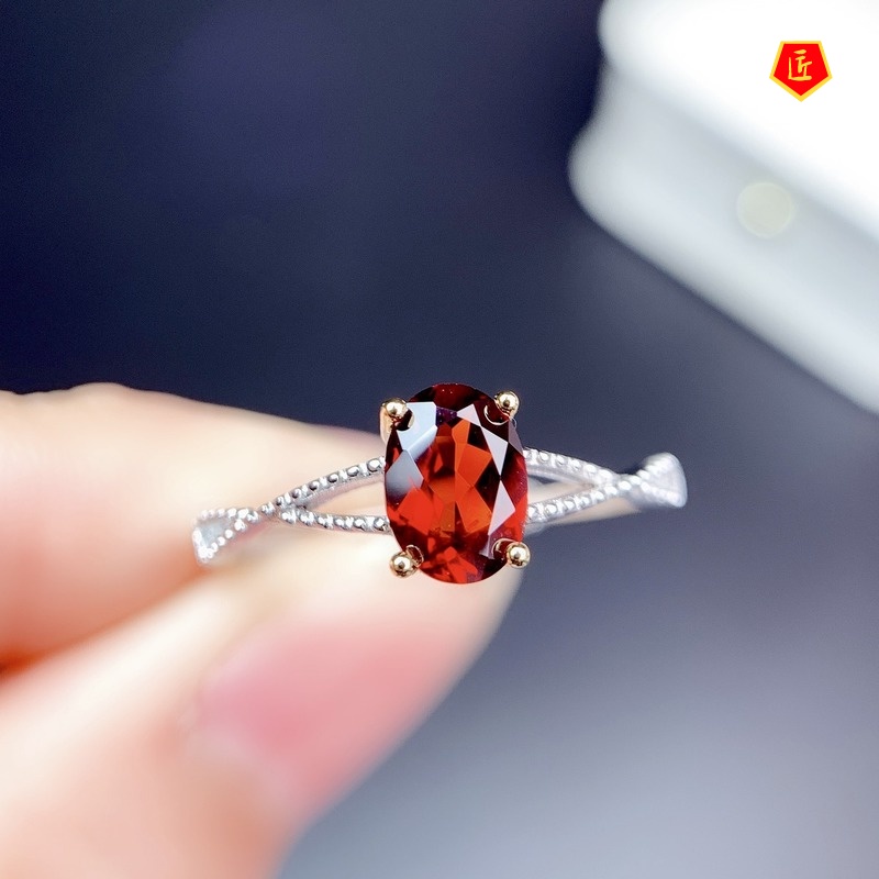 [Ready Stock]Women's Creative Personality Colored Gems Silver Ring