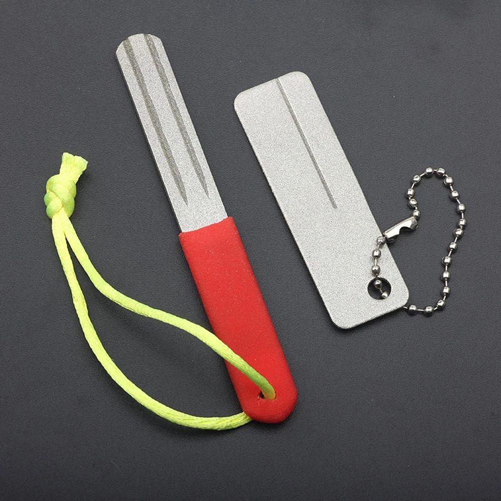 Lanfy Alat Pengasah Kail Pancing Portable Outdoor Single Groove Alat Pancing Alur Ganda Fish Hook Groove Fishook Sharpening