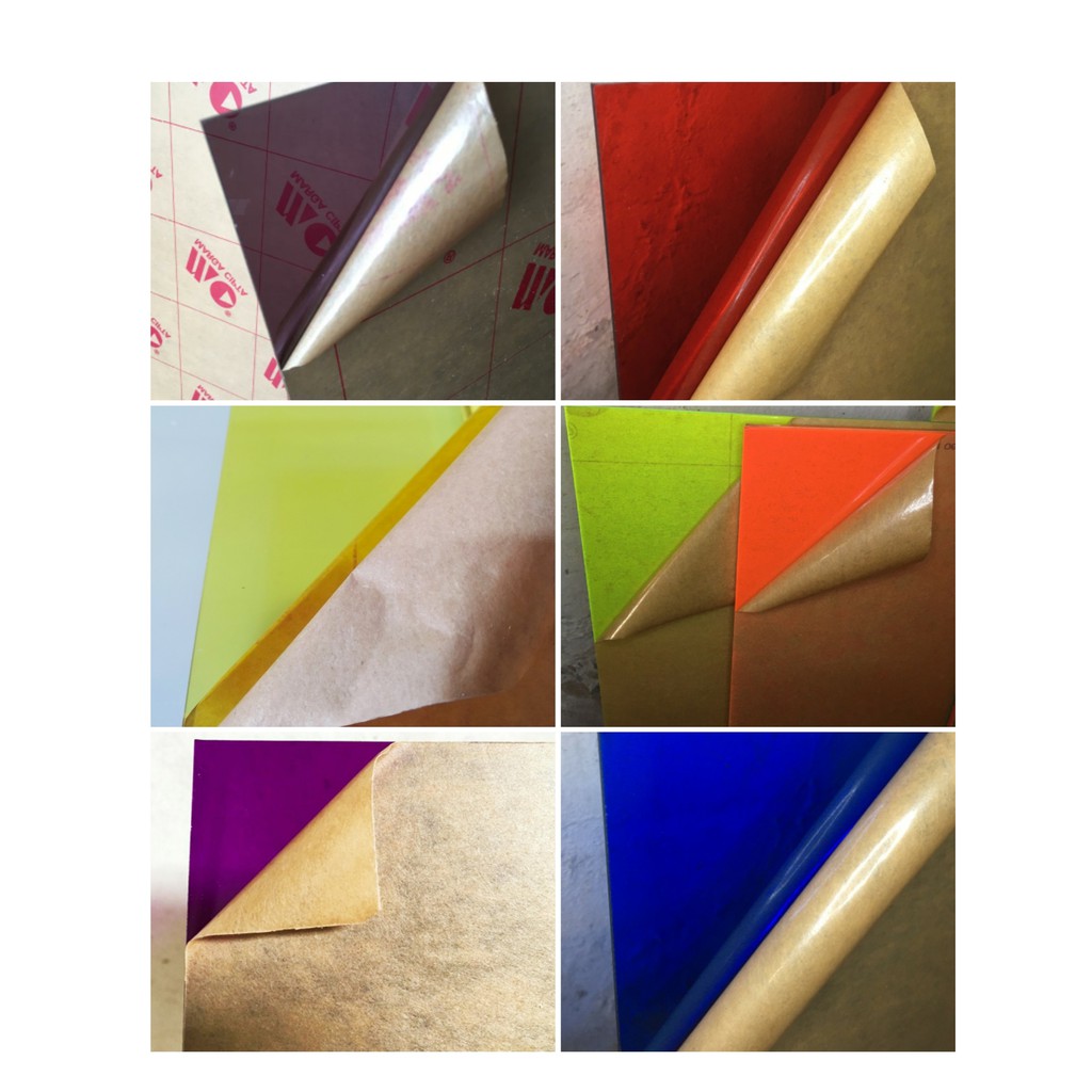 

acrylic 2mm warna transparan dan solid ukuran 92x60cm