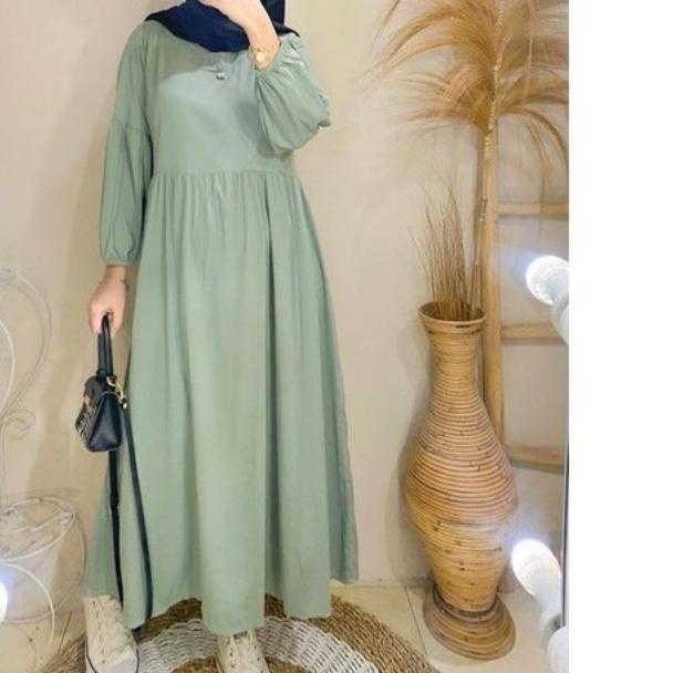 ☺ KAYLA gamis remaja terbaru 2022 Gamis midi dress muslimah premium busui friendly Long dress polos 