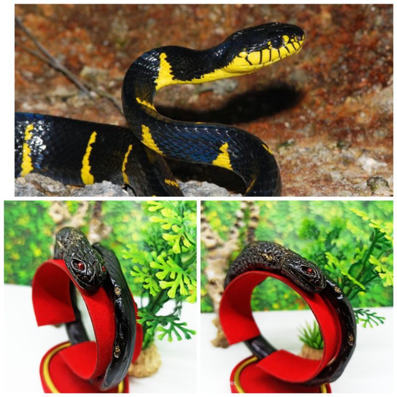 GELANG AKAR BAHAR HITAM ASLI UKIR ULAR PYTON