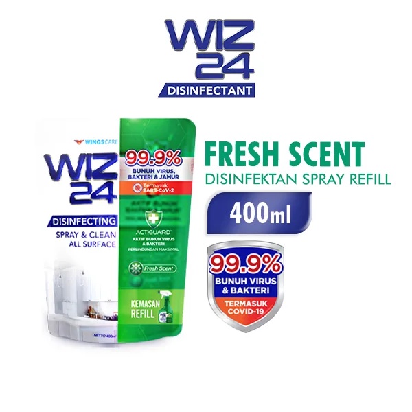 Wiz 24 Spray & Clean Refill Fresh Scent 400 ml