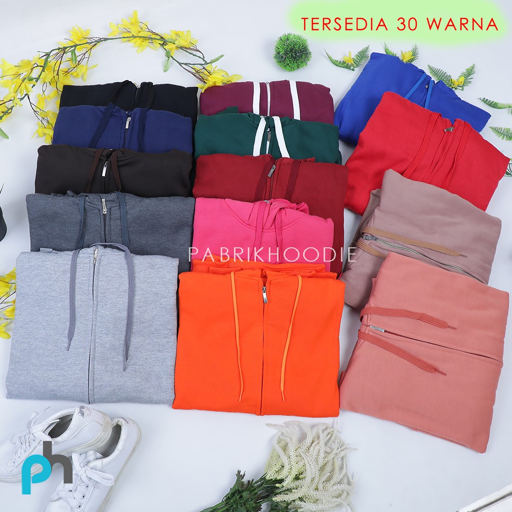 PABRIKHOODIE - JAKET HOODIE ZIPPER POLOS {PRIA &amp; WANITA} M - XXL