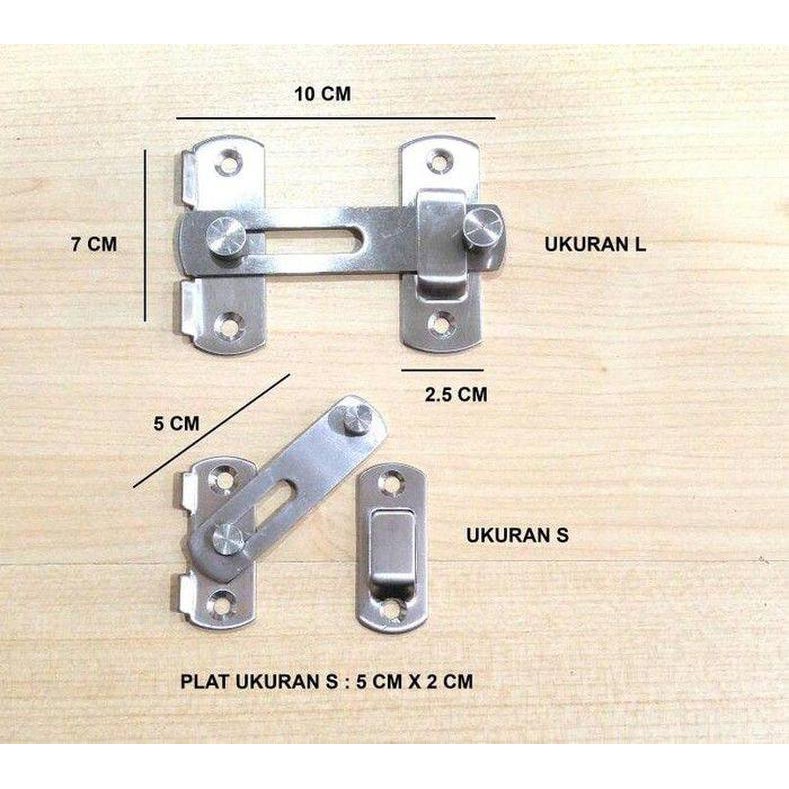 Grendel Kait Cantol Pintu Geser Pengaman Pintu Sliding Kamar Mandi S