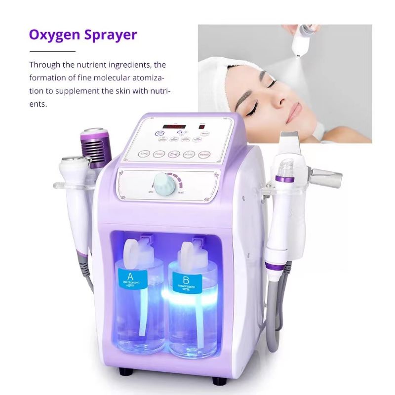 HYDRA FACIAL VIBE 6IN1 HOT COLD HAMMER SKIN SCRUBBER OXYGEN SPRAY RF  ULTRASOUND DETOX