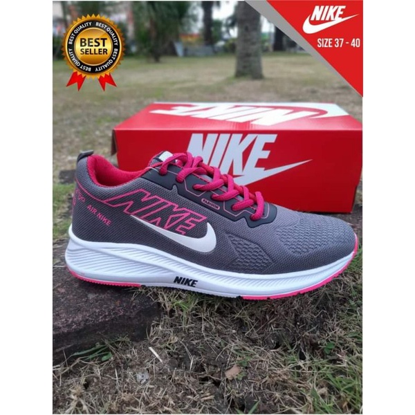 sepatu sport cewek/sepatu senam/sepatu joging-Abu pink