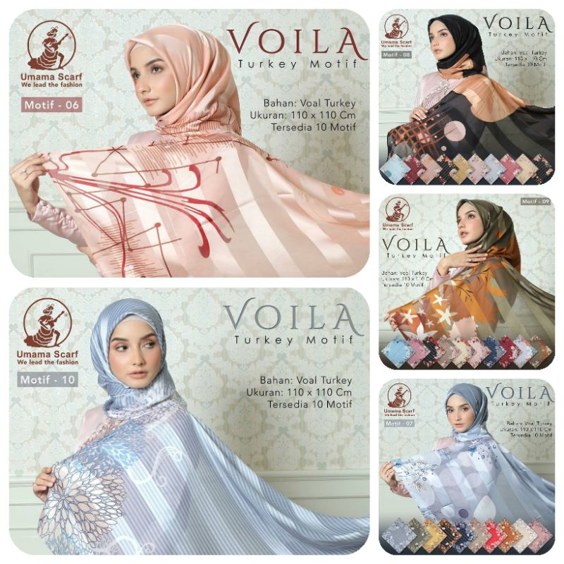 Hijab Segiempat UMAMA VOILA TURKEY Motif
