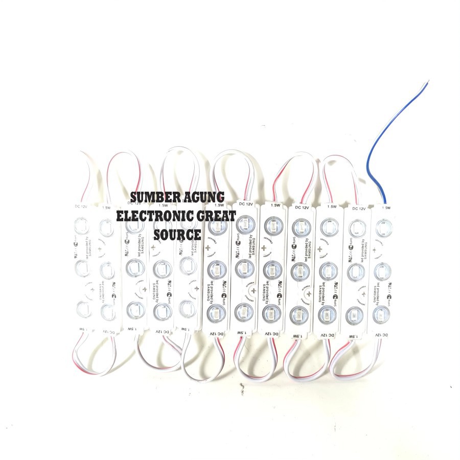 Modul LED DC 12v 1.5W Samsung 3Mata Gepeng Super Terang Warna Biru Blu