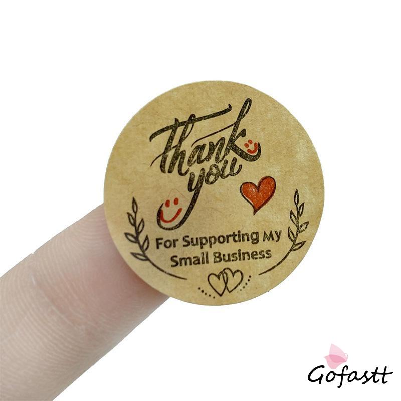 1 Roll 500pcs Stiker Label Kraft Sticker Enjoy Baked Homemade Handmade sticker thank you G