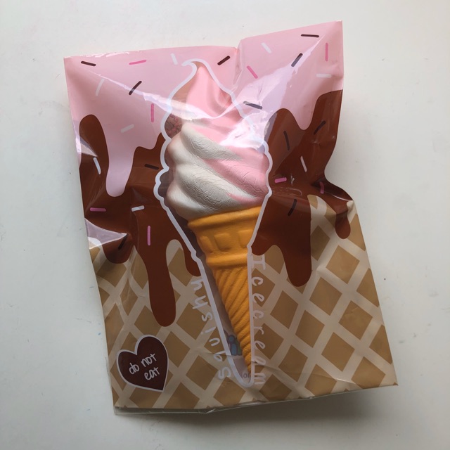 Puni Maru Pink Strawberry Ice Cream Squishy