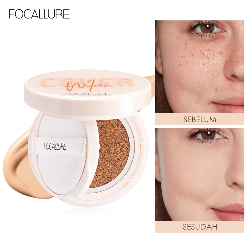 FOCALLURE #GoldenAge BB Cushion Full Coverage Poreless Foundation Waterproof Face Makeup