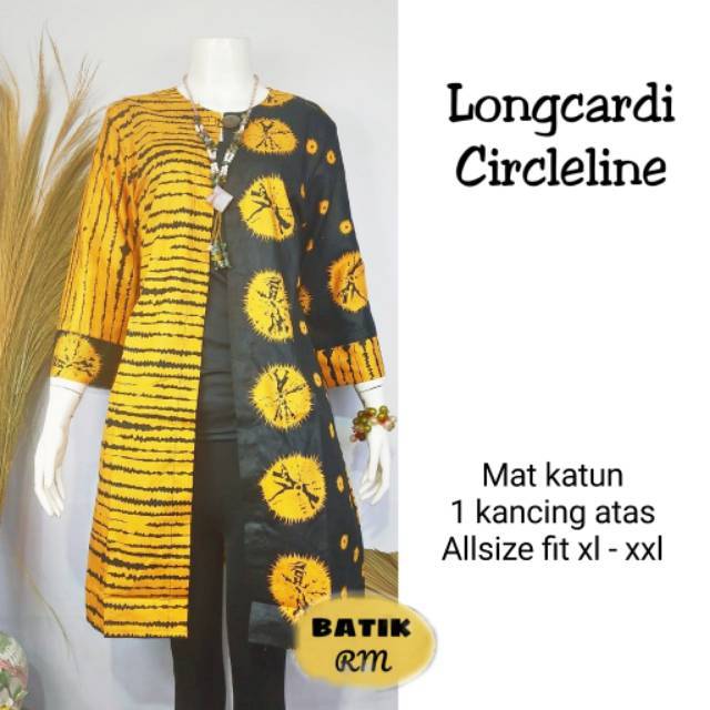 Long cardi circleline batik modern