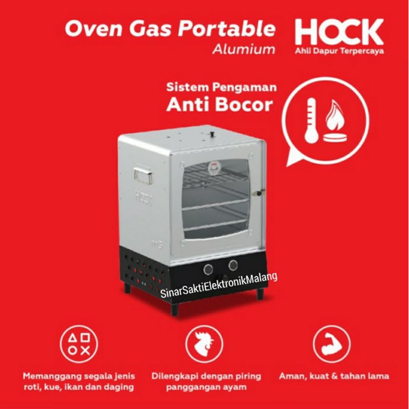 Oven Gas Portable Hock Atas Kompor Aluminium Stainless Steel Garansi Resmi Malang