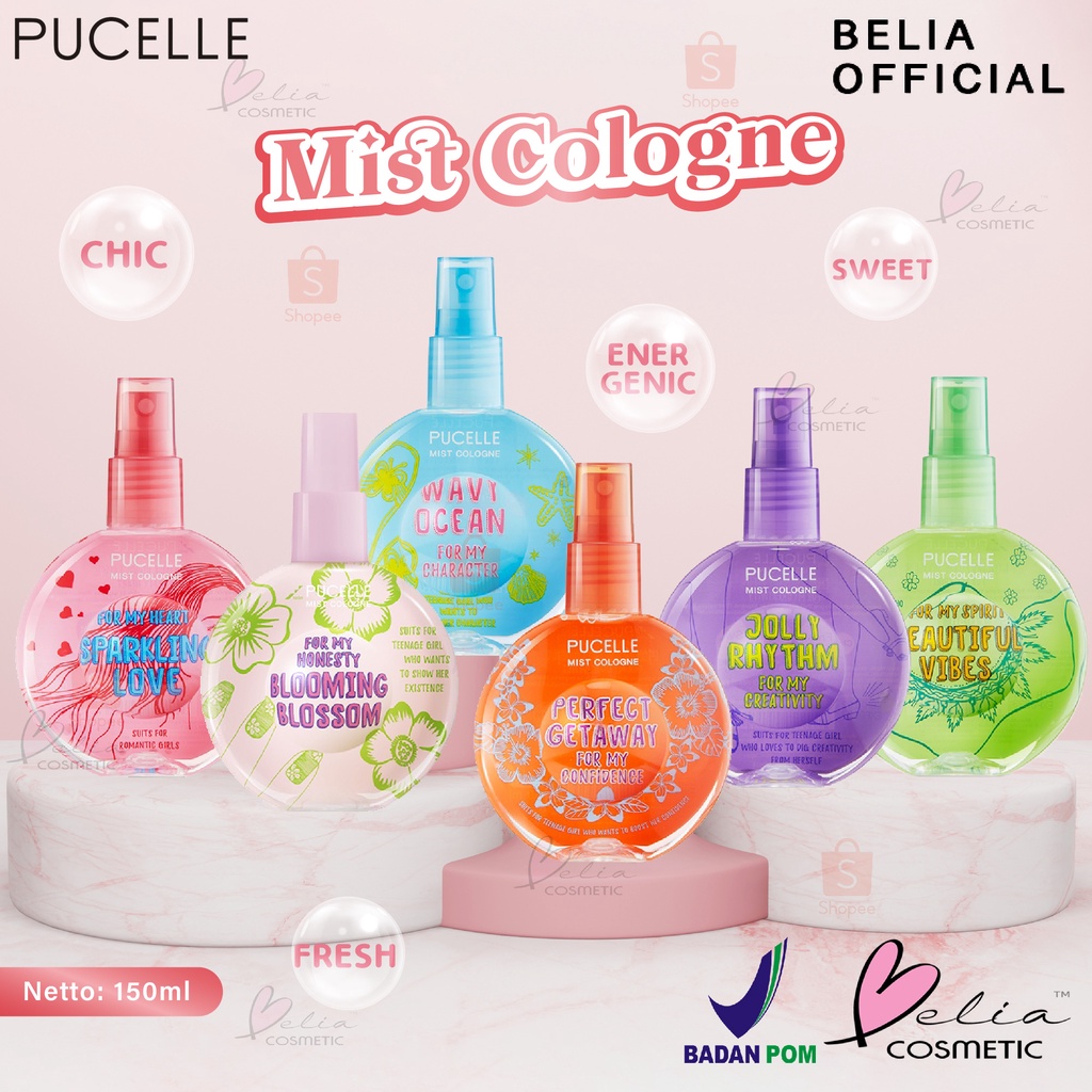 ❤ BELIA ❤ PUCELLE Mist Cologne 150ml | Parfum Remaja | Parfum Fresh | Parfum Badan | Body Mist | BPOM