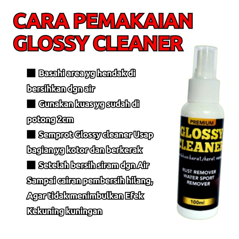 GROSIR GLOSSY CLEANER cairan ampuh penghilang kerat dan karat 100ml