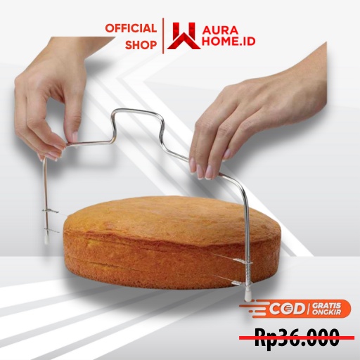 Pemotong Kue Tar Adjustable Wire Cake Cutter Slicer Leveler Stainless / Alat Bantu Cutter Pisau Scra