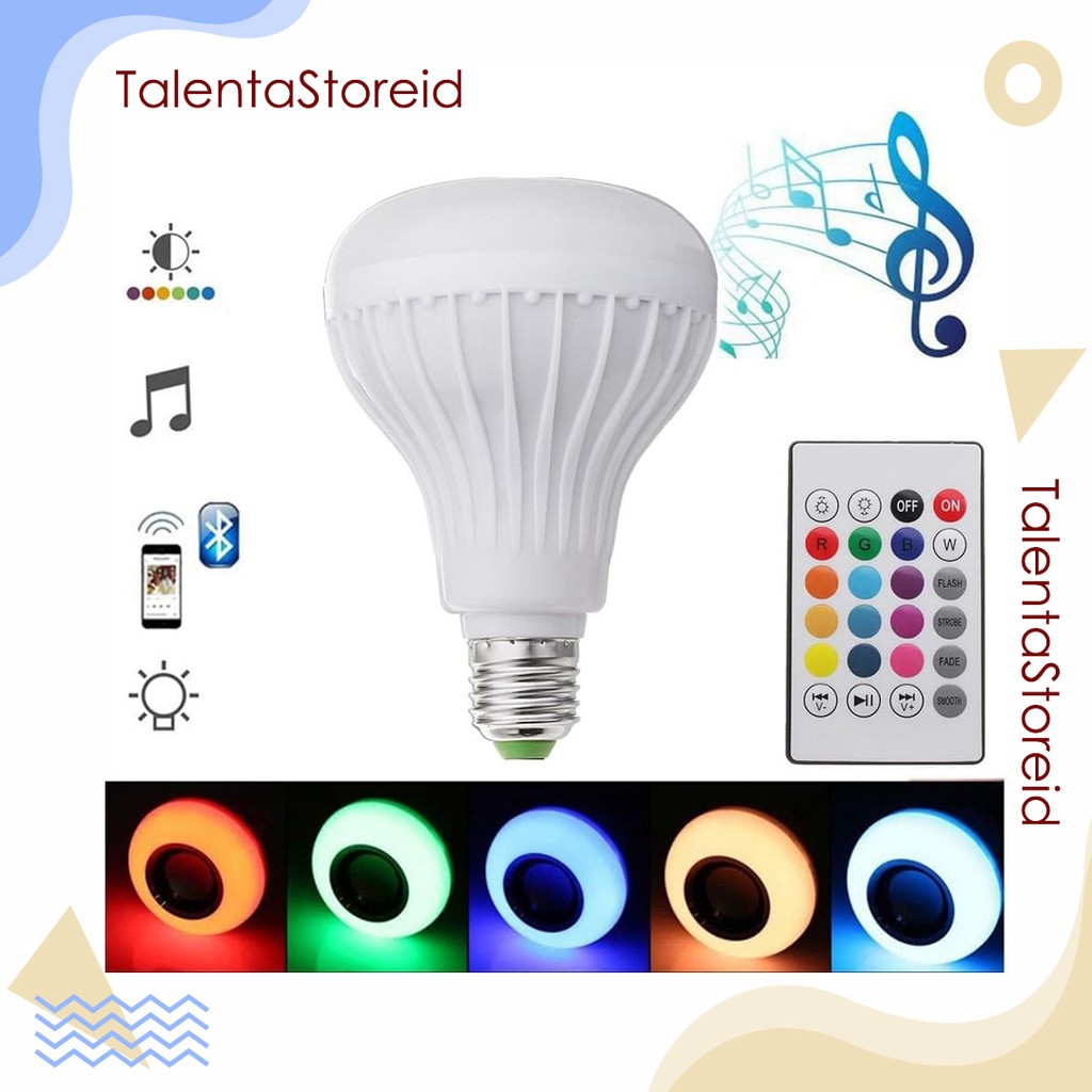 Bohlam Speaker Wireless Lampu LED Smart LED Music Light Bluetooth