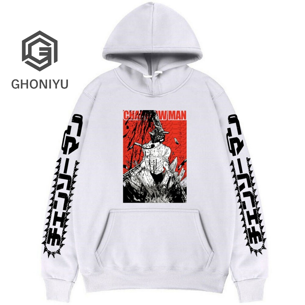 Jaket Jumbo Keren Sweater Anime Chainsaw Man Denji Hoodie Pullover Premium Terbaru