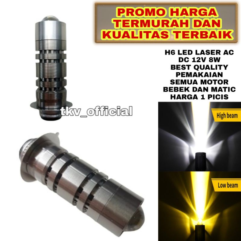 LAMPU UTAMA MOTOR MATIC/LAMPU UTAMA/LAMPU MOTOR H6 LED LASER AC DC 12V/BOHLAM MOTOR BEBEK LED H6 LAS