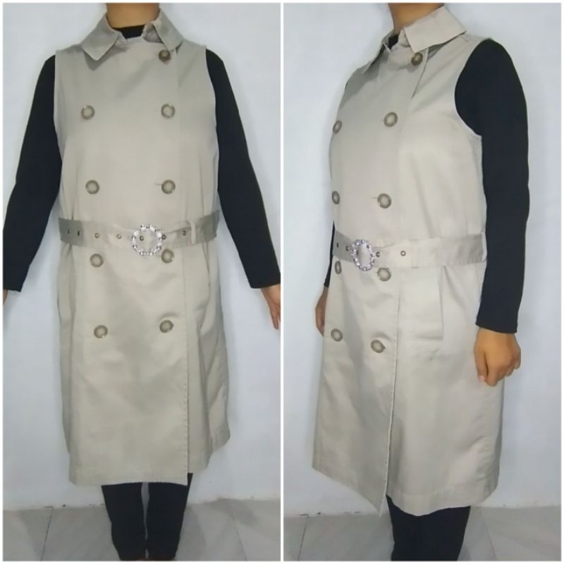 blazer wanita tanpa lengan blazer belt tanpa lengan blazer outer fashion wanita murah berkualitas